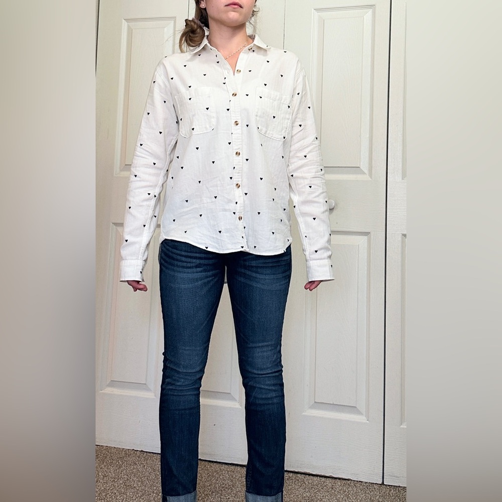 Abercrombie & Fitch Boyfriend Oxford Shirt - Hearts - S